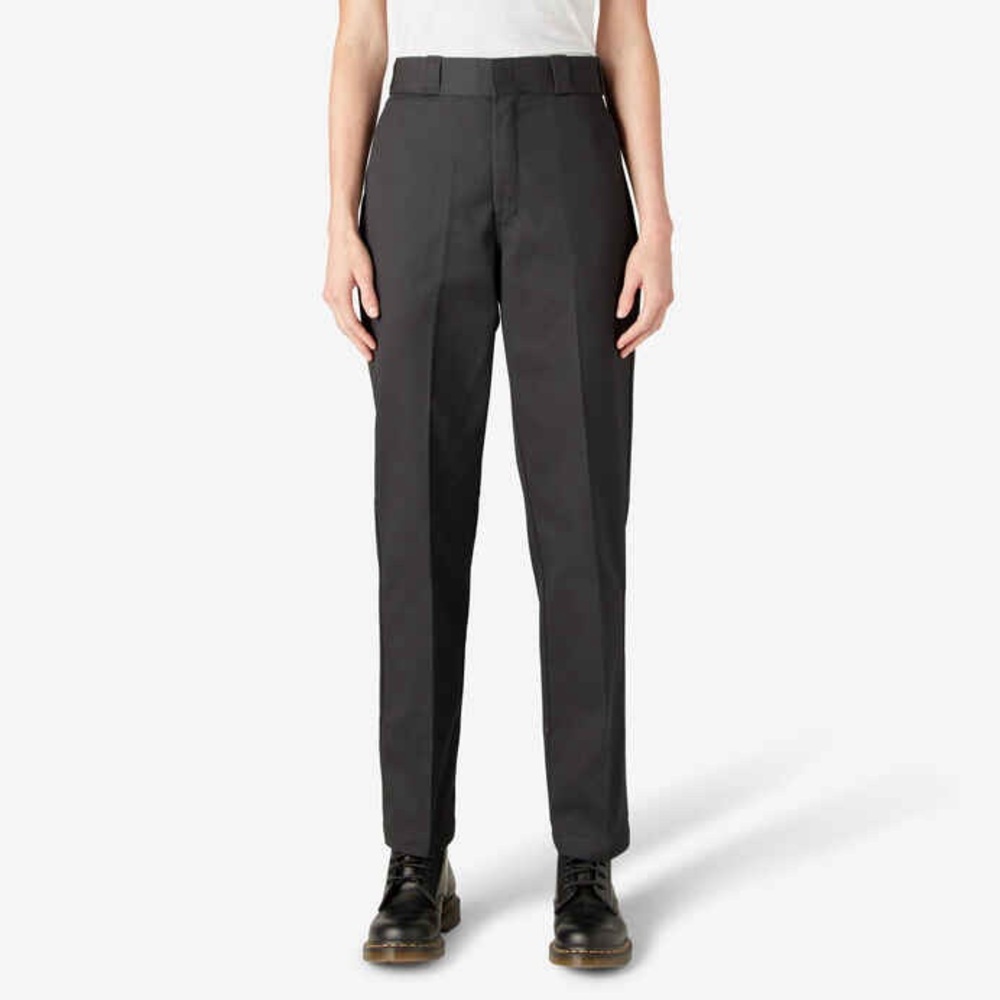 DICKIES Women’s Premium Relaxed Fit Straight Leg Flat Front Pants - Picture 3 of 11